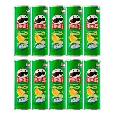 Imagem de Kit 10 Batata Pringles Creme e Cebola 109g