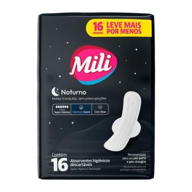 Imagem de Absorvente Mili Noturno com Abas Cobertura Suave com 16 Unidades Leve 