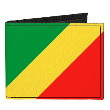 Imagem de Buckle-Down Carteira dobrável em tela com bandeira do Congo, Multicor, tamanho nico