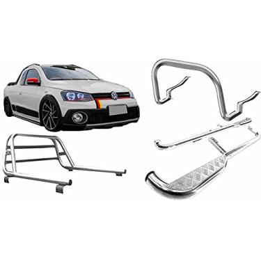 Imagem de KIT QUEBRA MATO+ESTRIBO+SANTO ANTONIO SAVEIRO 10/2020 CROMO