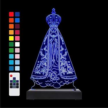 Imagem de Tecnotronics Luminária Decorativa LED Nossa Senhora Aparecida Rgb - Acrílico e Plástico ABS - Preta - Baixo Consumo (<1W) - 240V