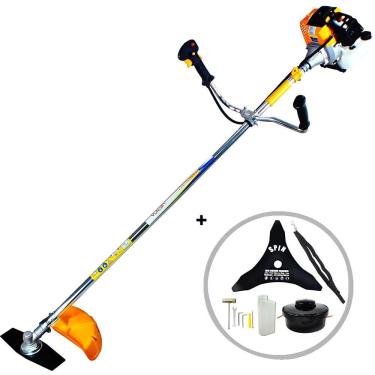 Imagem de Roçadeira Profissional Vulcan VR430S 2T 43CC 1,7HP à Gasolina, Lâmina Facão + Lâmina Extra de 3 Pontas Furo 25mm Tamanho 300mm Espessura 2,9mm