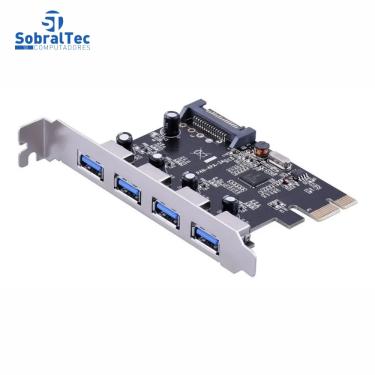 Imagem de Placa PCI-Express Com 4 Portas USB 3.0 5Gb/s Knup KP-T102