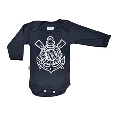 Imagem de Body Bebê Corinthians Preto Manga Longa Oficial