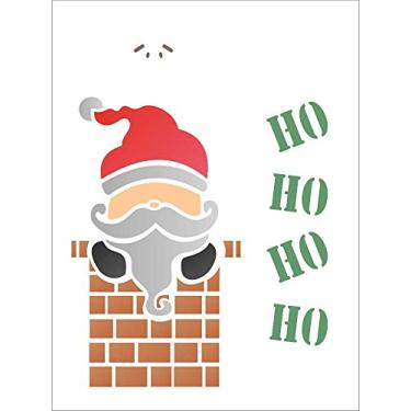 Imagem de Stencil de Plástico para Pintura OPA 15 x 20 cm - 1117 Papai Noel Chaminé