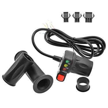 Imagem de Qudai Punho do acelerador de bicicleta elétrica direita e esquerda 36V/48V com indicador de bateria interruptor de alimentação Ebike Twist Throttle Handle Thumb Throttle