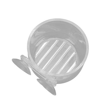 Imagem de HEEPDD Alimentador de cone de vidro para aquário, recipiente de alimentação para tanque de peixes, copo de alimentação de camarão com sucção para peixes tropicais