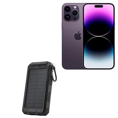 Imagem de BoxWave Power Bank compatível com Apple iPhone 14 Pro (Power Bank by BoxWave) – Solar Rejuva PowerPack (10000mAh), energia solar reserva 10000mAh para Apple iPhone 14 Pro – Preto Jet