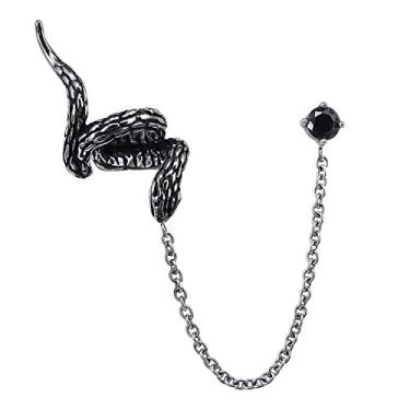 Imagem de Brinco de tarraxa de orelha superior com elos de corrente punk Sword pendente de aço cirúrgico Helix Cartilagem para lobo