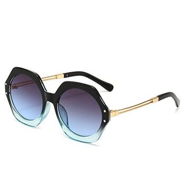 Imagem de Rede de armação grande feminina na moda, tiro de rua vermelho, óculos de sol de personalidade de rosto redondo, óculos de sol protetor solar, óculos de luz plana feminina, óculos de sol da moda, 6, tamanho único