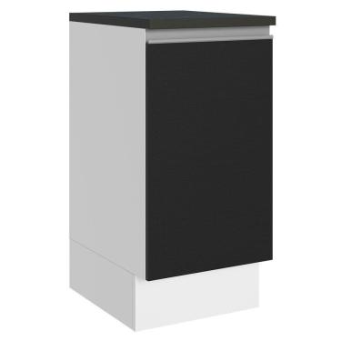 Imagem de Balcão 100% Mdf 40 Cm 1 Porta Branco/preto