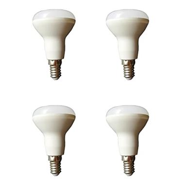 Imagem de Lâmpada de LED E14 Mini R39 com pescoço longo em forma de cogumelo (equivalente a lâmpada de halogêneo de 30 W) para luz de trilho pendente luminária de mesa 6000 K branco frio, AC85-265 V, ângulo de feixe de 120°, não regulável, pacote com 4