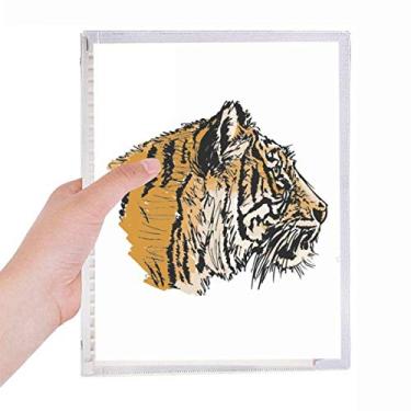 Imagem de Caderno de folhas soltas recarregáveis com cabeça de tigre, rei, animal selvagem, diário de papelaria