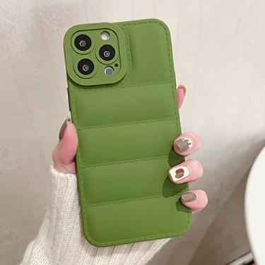 Imagem de Jaqueta de penas de luxo Capa de telefone para iPhone 14 11 12 13 Pro Max XR X XS 7 8 14 Plus Capa de silicone macio para doces, verde, para iPhone 14 Plus