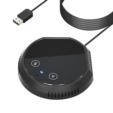 Imagem de LUGU Microfone de mesa de conferência USB com viva-voz Conden or omnidirecional 360° Plug & Play PC Suporte pa microfone de computador Alto-falante BT Botões do sensor de toque Função Mute