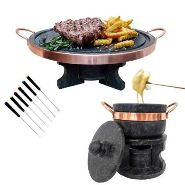 Imagem de Kit Fondue 37cm + Fondue 500ml + 6 Garfinhos Curados - Arte Nativa Ped