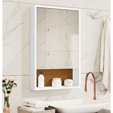 Imagem de Armário De Banheiro Superior Com Espelho Branco Nature Gaia