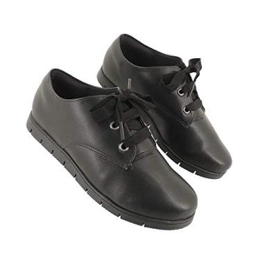 Imagem de Tênis Feminino Trabalho Hotelaria Escritório Preto Confortável AM601P Cor:2-Preto-Fosco;Tamanho:37