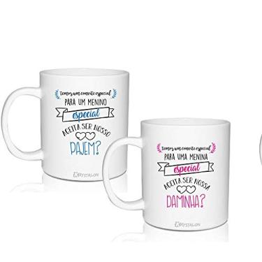 Imagem de 2 Canecas Lembrancinha Personalizadas Convite Especial para Pajem e Daminha