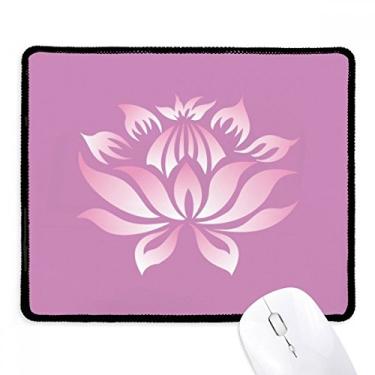 Imagem de Plant Flower Lotus Flower Mouse pad padrão rosa borda costurada tapete de borracha para jogos