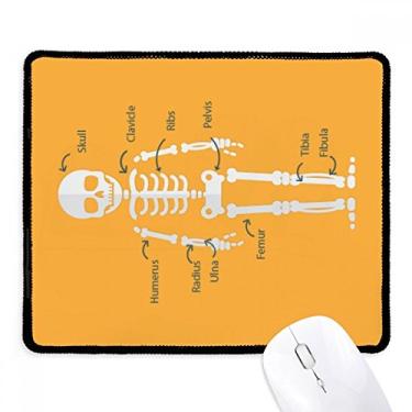 Imagem de Mousepad com ilustração de osso humano de desenho animado borda costurada tapete de borracha para jogos