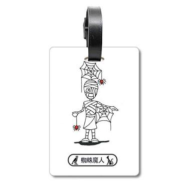 Imagem de Egypt Mummy Halloween SpiderDevil Horus Mala Etiqueta de Bagagem Cartão de Bagagem Etiqueta de Bordado