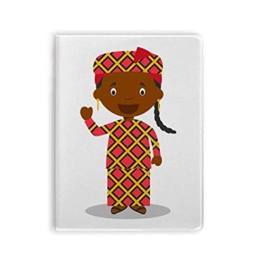 Imagem de Diário de capa macia preta Wild Mali com desenho Art Deco, presente moderno