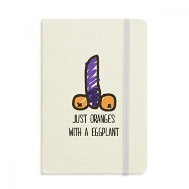 Imagem de Caderno de desenho divertido Just Oranges with Eggplant oficial de tecido capa dura para diário clássico