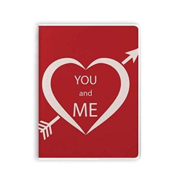 Imagem de Diário de capa macia para caderno "You And Me" para dia dos namorados vermelho e branco