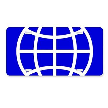 Imagem de DIYthinker Placa de carro quadrada de aviso da Earth Blue para decoração de carro, acessório de aço inoxidável