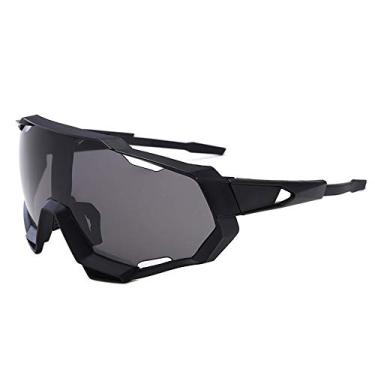 Imagem de Óculos De Sol Bike Ciclismo Esportivo Proteção Uv 400 Espelhado (Preto lt preta)