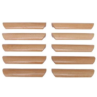 Imagem de Doublelife Puxadores de móveis de madeira 10 peças - puxadores de armário de gaveta de cozinha (distância de furo a furo: 3,8 polegadas)