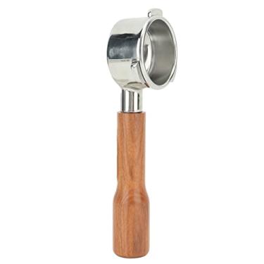 Imagem de Filtro de café sem fundo sem fundo suporte de filtro de café madeira maciça 54 mm aço inoxidável 3 orelhas destacáveis prevenção de ferrugem casa (C1 roseira)