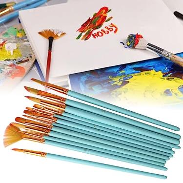 Imagem de Conjunto de Pincéis de Pintura Com 12 Unidades, Pincel de Tinta Acrílica Aquarela a óleo Kit de Pincéis de Pintura Sortidos para Pintura Artesanal a óleo Guache Aquarela Acrílica