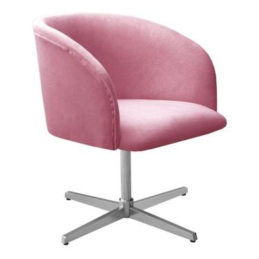Imagem de Poltrona Decorativa Atenas Cadeira Giratória Pé Metal Salão Escritório