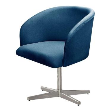 Imagem de Poltrona Decorativa Atenas Cadeira Giratória Pé Metal Salão Escritório