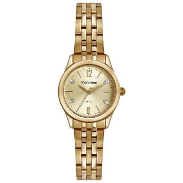 Imagem de Relógio MONDAINE feminino analógico dourado 32587LPMVDE1
