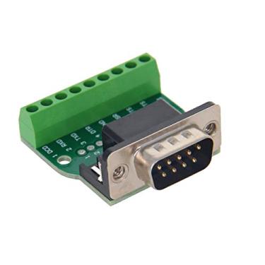 Imagem de Bettomshin Conector de placa de breakout D-sub DB9 9 pinos 2 fileiras macho RS232 porta serial sem solda adaptador de bloco de terminais 1 peça