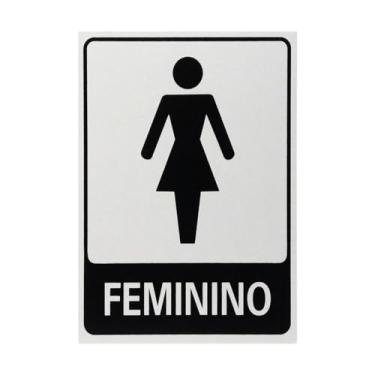 Imagem de Placa De Sinalização Banheiro Feminino 15x20 Acesso - B-565 F9e