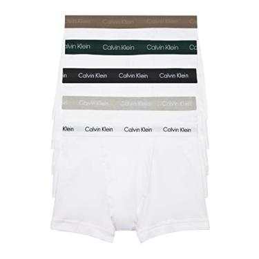 Imagem de Calvin Klein Cueca masculina clássica de algodão, pacote com 5, Branco com cinza natural, cinza mesclado, branco, céu noturno, pinho ponderosa, XXG