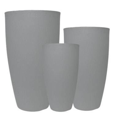 Imagem de Vaso para Planta Artificial e Natural Cinza Médio 3un 70,50 e 30cm  Vietnamita