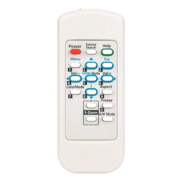 Imagem de PERFASCIN 145664100 Novo controle remoto de substituição compatível com projetor multimídia EPSON PowerLite 83+ V11H303020 V11H304020 RB-V11H303020-N V11H255020 RB-V11H255020-N V11H377 1020 V11H281020