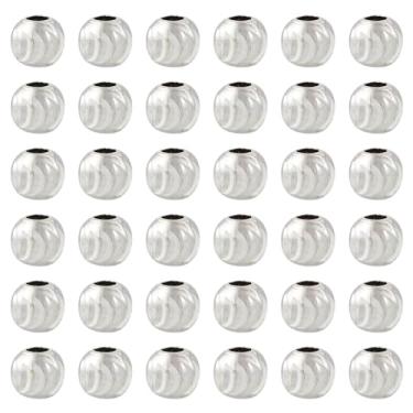 Imagem de Craftdady 50 peças de contas espaçadoras redondas de prata esterlina 925 3 mm espaçadores de contas de prata pequenas contas de sementes texturizadas contas de pônei para artesanato faça você mesmo