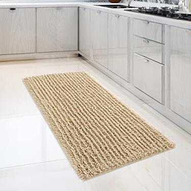 Imagem de FLOLEOPA Tapetes de banheiro de microfibra de pelúcia macia, tapetes de banho absorventes antiderrapantes, lavagem à máquina, tapetes de banho secos para banheira, chuveiro e banheiro (69,8 x 119,4