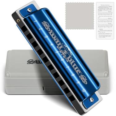 Imagem de SWAN Blues Harmônica C Chave para Crianças Adultos, Chave de Gaita Diatônica de 10 Furos de Latão C Caneta Blues Harpa para Iniciantes, Órgão de Boca de Metal em Aço Inoxidável Dó Maior, Preto SWAN