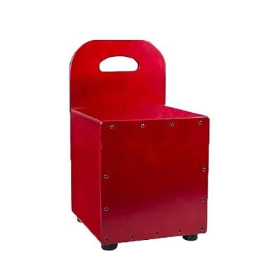 Imagem de Tambor Cajon Drum Caixa de madeira feita de tílio, com encosto mini tambor para iniciantes instrumento de percussão (VERMELHO)