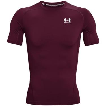 Imagem de Under Armour Camiseta masculina de compressão HeatGear de manga curta, Marrom (609)/Branco, XXG