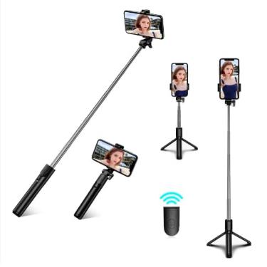 Imagem de Bastão Pau de Selfie Tripe Bluetooth P/Celular E Câmera 3 em 1 Retratil Com Controle