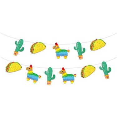 Imagem de Kristin Paradise Faixa mexicana de feliz aniversário, placa de festa de dois dias de taco, decorações de tema de burro, suprimentos de chá de bebê para meninos e meninas, cinco de maio aniversário crianças 1ª decoração