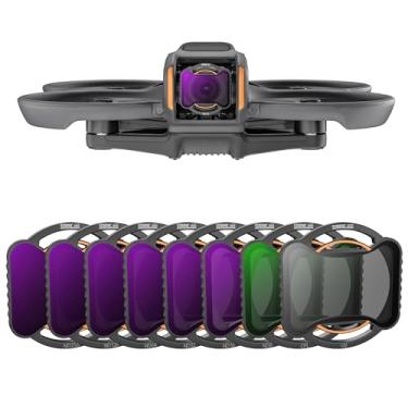 Imagem de STARTRC Conjunto de filtros Avata 2 ND, pacote com 8 filtros UV CPL ND8 ND16 ND32 ND64 ND128 ND256 de densidade neutra para lente de câmera compatível com drone DJI Avata 2 FPV, vidro óptico HD